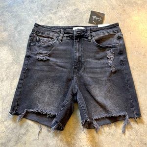 NWT black denim shorts